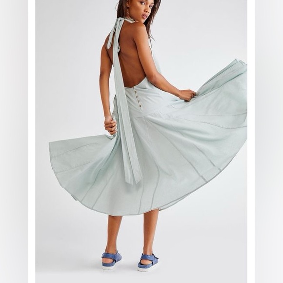 Free People Dresses & Skirts - FREE PEOPLE Holding On Convertible Linen Maxi Dress Size XL